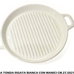 Pirofila Tonda Rigata Con Manici Cm.27