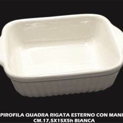 Pirofila Quadra Rigata Con Manici Cm.17
