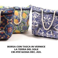Borsa Con Tasca In Vernice La Terra Del Sole Cm.49X16X36H As-8034052529990