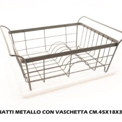 Scolapiatti Metallo Con Vaschetta Cm.45X18X32