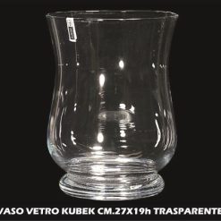 Vaso Vetro Kubek Cm.27X19H Trasparente-8034052345798