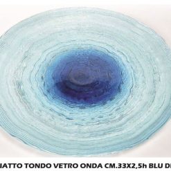 Sottopiatto Tondo Vetro Onda Cm.33X2