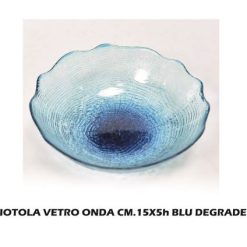 Ciotola Vetro Onda Cm.15X5H Blu Degrade'-8034052249508