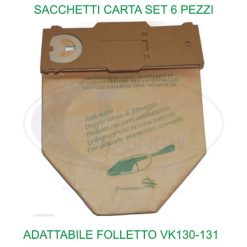 Sacchetti Carta Set 6 Pz. X Folletto Vk130/131-8000000399809