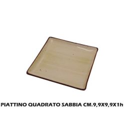 Piattino Quadrato Sabbia Cm.9
