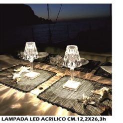 Lampada Ricaricabile Led Acrilico Cm.12