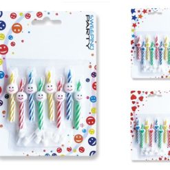 Candelina Set 8 Pz. Supporto Stella Smile Cuore-8056459851047