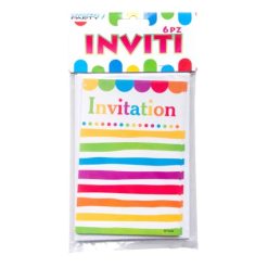 Biglietti Invito Set 6 Pz. Pois-8056459856714