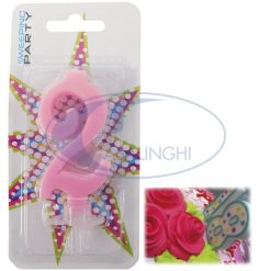 Candelina Cm.9 Numero 2 Colore Rosa-8050539170356
