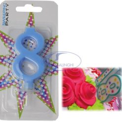 Candelina Cm.9 Numero 8 Colore Celeste-8050539170516