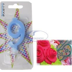 Candelina Cm.9 Numero 9 Colore Celeste-8050539170523