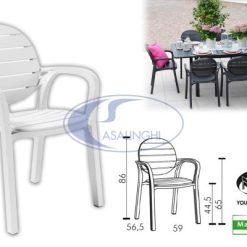 Poltrona Palma Bianco Schien./Seduta Bianco-8010352237001