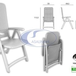 Poltrona Darsena Piegh. Bianca Nardi Garden-8010352316003