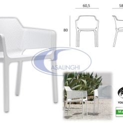 Poltrona Net New C/Braccioli Bianca Nardi Garden-8010352326002