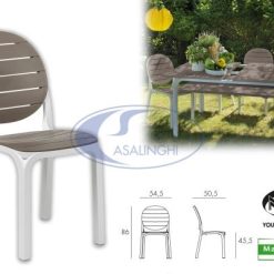 Sedia Erica Bianco Schien. Tortora-8010352236059