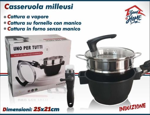 Pentola Milleusi Cm.18 Cestello X Fritture Manico Removib.-8059976128999