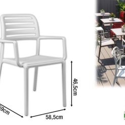 Poltrona Costa C/Braccioli Bianca Nardi Garden-8010352244009