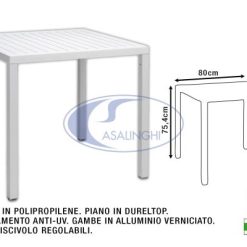 Tavolo Cube Cm.80X80 Bianco Vern. Bianco-8010352830004
