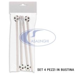 Pallone Cm.2 Matita Set 4 Pz. White Black-8057014455403