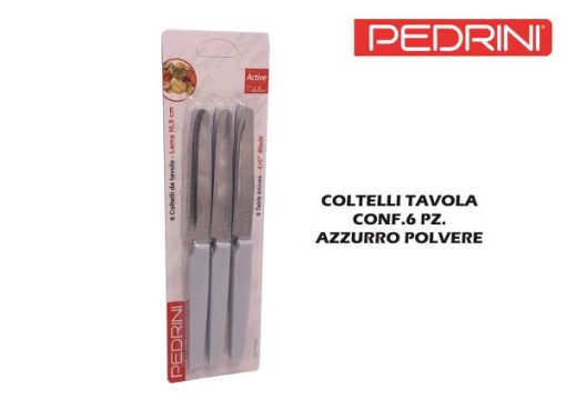 Coltelli Tavola Conf.6 Pz. Azzurro Polvere-883336419629