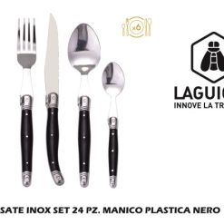 Posate Inox Set 24 Pz. Man. Plast. Nero 40268873-3661075148942