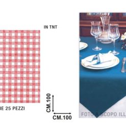 Tovaglia Coprimacchia Tnt 100X100 Set 25 Pz. Rosso-8029055110399