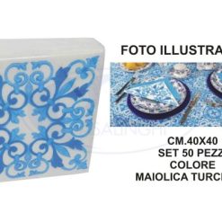 Tovaglioli Airlaid Cm.40X40 Set 50 Pz. Maiolica Turchese-8829055121913