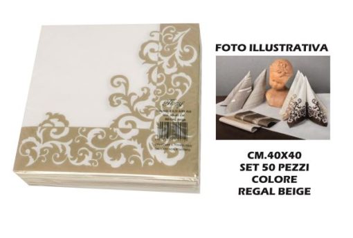 Tovaglioli Airlaid Cm.40X40 Set 50 Pz. Regal Beige-8029055120732