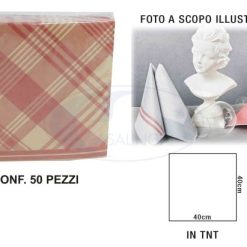 Tovaglioli Airlaid Cm.40X40 Set 50 Pz. Scozia Bordeaux-8029055120275