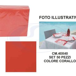 Tovaglioli Airlaid Cm.40X40 Set 50 Pz. Corallo-8029055120824