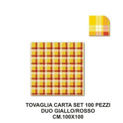 Tovaglia Cm.100X100 Giallo/Rosso-8019981084567