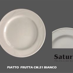 Piatto Caprera Frutta Cm.21 Bianco Saturnia-8003342013952