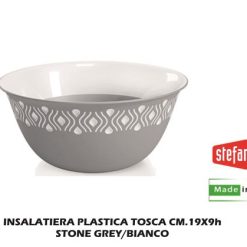 Insalatiera Plastica Tosca Cm.19 Stone Grey/Bianco-8003507550032