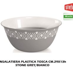 Insalatiera Plastica Tosca Cm.29 Stone Grey/Bianco-8003507551022
