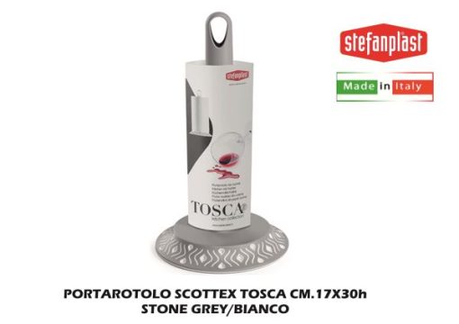 Portarotolo Scottex Tosca Cm.17X30H Stone Grey/Bianco-8003507553026