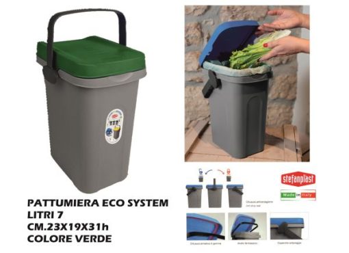 Pattumiera Home Eco System Lt.7 Verde-8003507707917