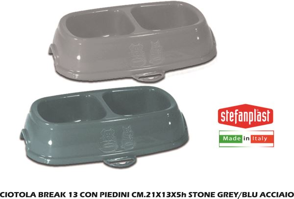 Ciotola Break 13 Con Piedini Cm.21X13X5H Stone Grey/Blu Acci-8003507960930