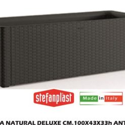 Fioriera Natural Deluxe Cm.100X43X33H Antracite Stefanplast-8003507757226