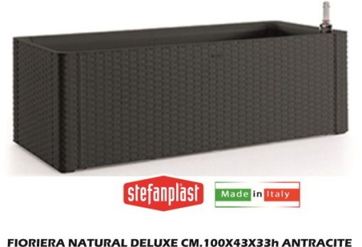 Fioriera Natural Deluxe Cm.100X43X33H Antracite Stefanplast-8003507757226 Fioriera Natural Deluxe Cm.100X43X33H Antracite Stefanplast-8003507757226