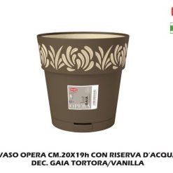 Vaso Opera Cm.20X19H Dec. Gaia Tortora/Vanilla-8003507884021