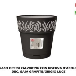 Vaso Opera Cm.20X19H Dec. Gaia Grafite/Grigio Luce-8003507884038
