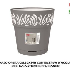 Vaso Opera Cm.30X29H Dec. Gaia Stone Grey/Bianco-8003507886018