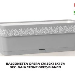 Balconetta Opera Cm.50 Dec. Gaia Stone Grey/Bianco-8003507888012