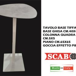 Tavolo Base Tiffany Cm.65X65 Goccia Eff. Pietra-8005733024400