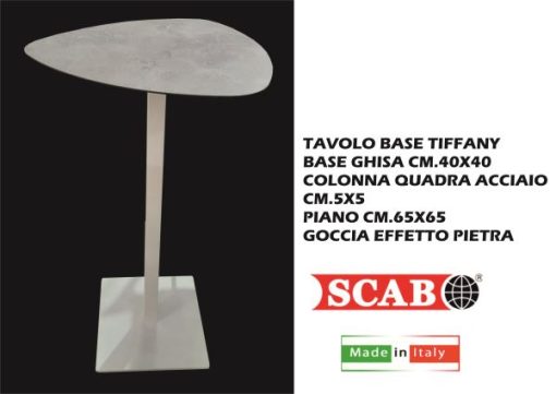 Tavolo Base Tiffany Cm.65X65 Goccia Eff. Pietra-8005733024400