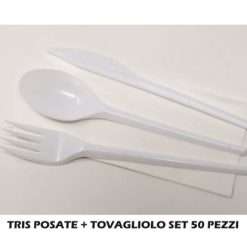 Tris Posate+Tovagl. Set 50 Pz. Bio&Compost.-8012212952185