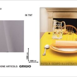 Tovaglia Tnt 100X100 Set 25 Pz. Grigio-8012212952024