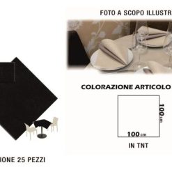 Tovaglia Tnt 100X100 Set 25 Pz. Nero-8012212951966