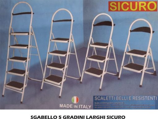Sgabello 5 Gradini Larghi Sicuro-8033087800043 Sgabello 5 Gradini Larghi Sicuro-8033087800043