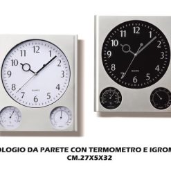 Orologio Da Parete Con Termometro + Igrometro Cm.27
